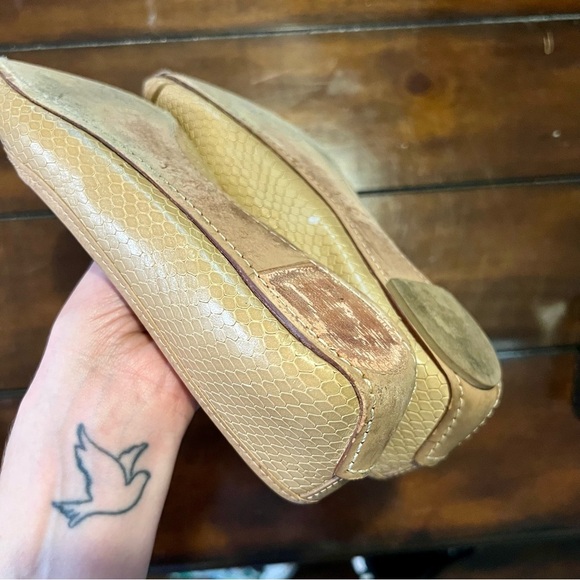 Tory Burch Women's SnakePrint Tan Flats - Picture 8 of 8